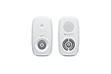 Motorola Nursery AM21 - Vigilabebés audio digital con tecnología DECT para la vigilancia de audio, Alcance de 300 metros, Micrófono de optima sensibilidad, Blanco