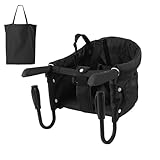 Surplex Trona Portátil Bebé, Sillita Ajustable A La Mesa Mesa Asiento de mesa para bebé, Fast - Trona con Cinturón de Seguridad, plegable Trona de Viaje Arnés de 7 puntos(6-36 meses), Negro